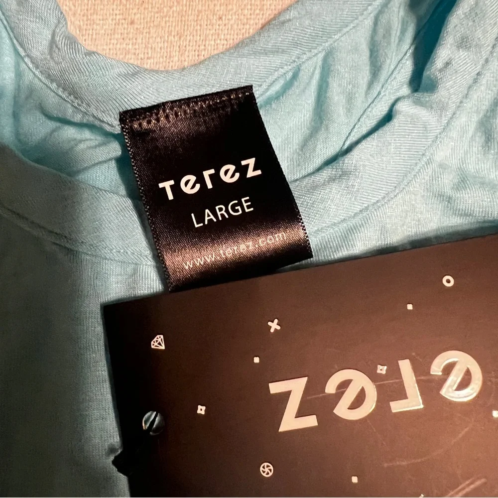 TEREZ NWT girls aqua tank top size LARGE